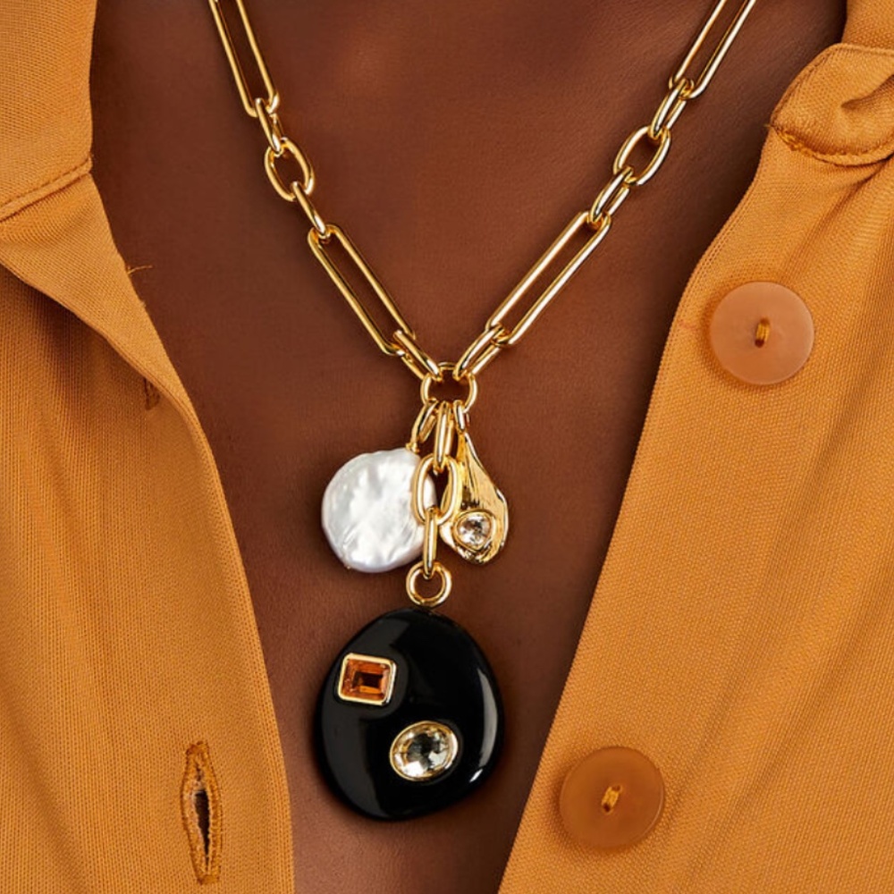 LIZZIE FORTUNATO Composition Pendant Chain Necklace